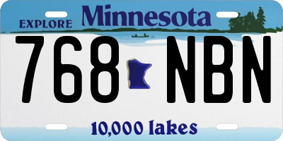 MN license plate 768NBN