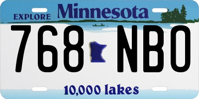 MN license plate 768NBO