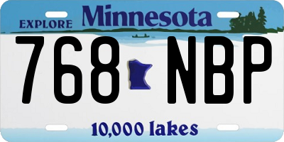 MN license plate 768NBP