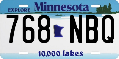MN license plate 768NBQ