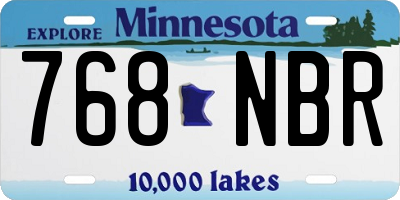 MN license plate 768NBR