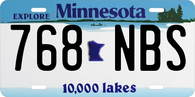 MN license plate 768NBS