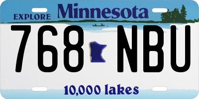 MN license plate 768NBU