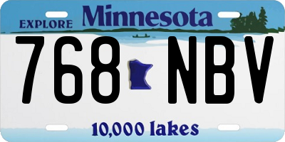 MN license plate 768NBV