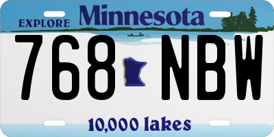 MN license plate 768NBW