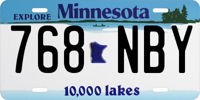 MN license plate 768NBY