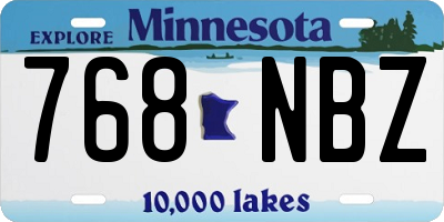 MN license plate 768NBZ