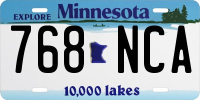 MN license plate 768NCA