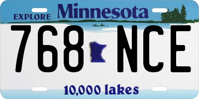 MN license plate 768NCE