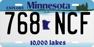 MN license plate 768NCF