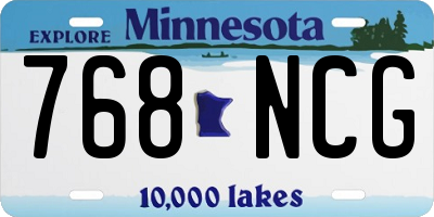 MN license plate 768NCG