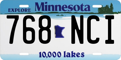 MN license plate 768NCI