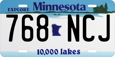 MN license plate 768NCJ