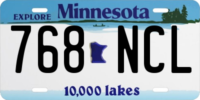 MN license plate 768NCL