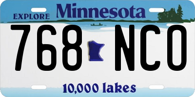 MN license plate 768NCO