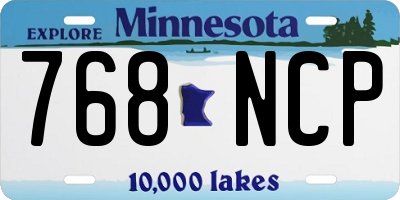 MN license plate 768NCP
