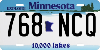 MN license plate 768NCQ