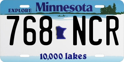 MN license plate 768NCR
