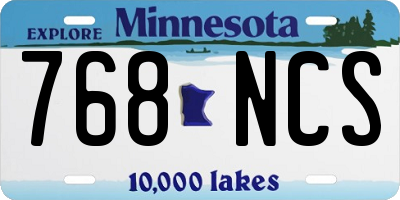 MN license plate 768NCS
