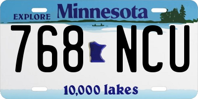 MN license plate 768NCU
