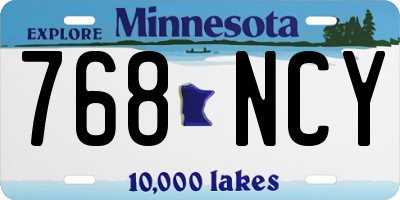 MN license plate 768NCY