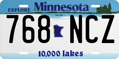 MN license plate 768NCZ
