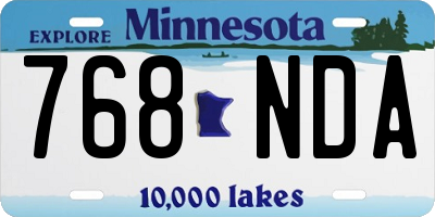 MN license plate 768NDA