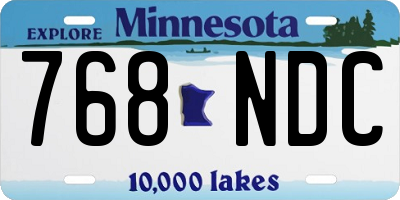 MN license plate 768NDC