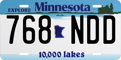 MN license plate 768NDD