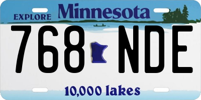 MN license plate 768NDE