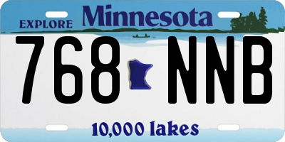 MN license plate 768NNB