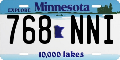 MN license plate 768NNI