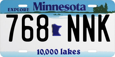 MN license plate 768NNK
