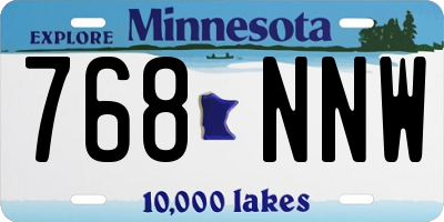 MN license plate 768NNW