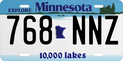 MN license plate 768NNZ