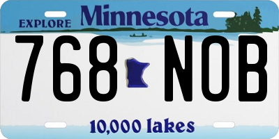 MN license plate 768NOB