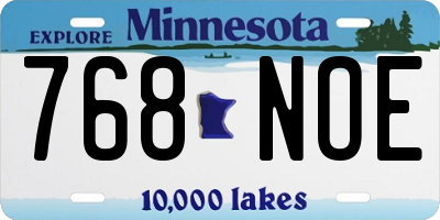 MN license plate 768NOE
