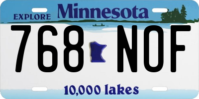 MN license plate 768NOF