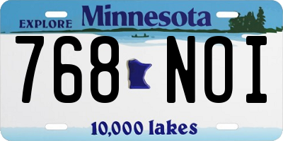 MN license plate 768NOI