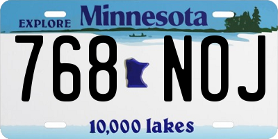 MN license plate 768NOJ