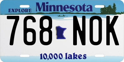MN license plate 768NOK