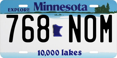 MN license plate 768NOM