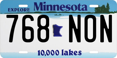 MN license plate 768NON