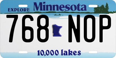 MN license plate 768NOP
