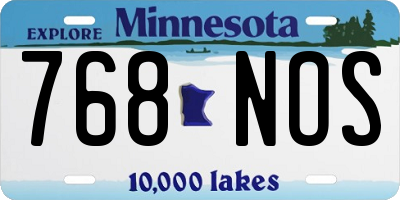 MN license plate 768NOS