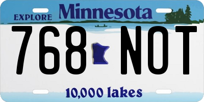 MN license plate 768NOT