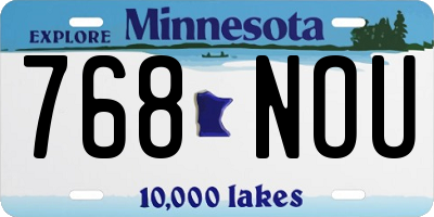 MN license plate 768NOU