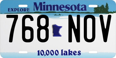MN license plate 768NOV