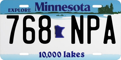 MN license plate 768NPA