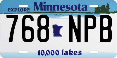 MN license plate 768NPB